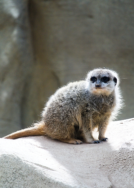Meerkat sitting on a rock