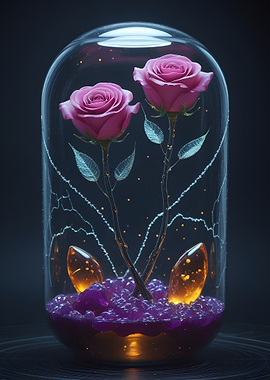 Enchanted Roses in a Glass Dome