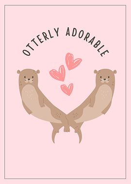 Otterly Adorable Otters with Hearts