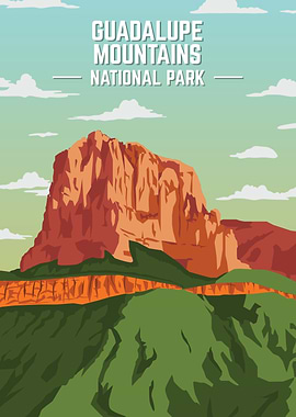 Guadalupe Mountains National Park Vintage Poster