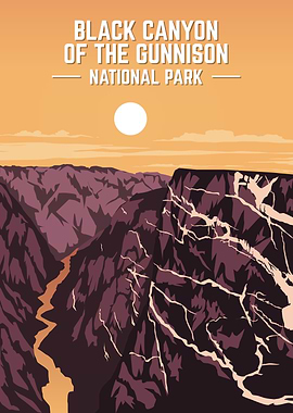 Black Canyon of the Gunnison National Park Vintage Poster