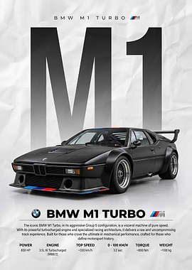 A striking BMW M1 Turbo Poster