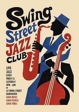 Swing Street Jazz Club Poster
