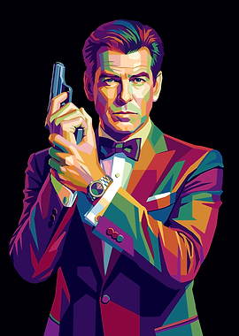 Pierce Brosnan as James Bond Pop Art