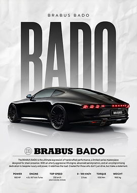 A sleek rear Bado High Performance Car poster