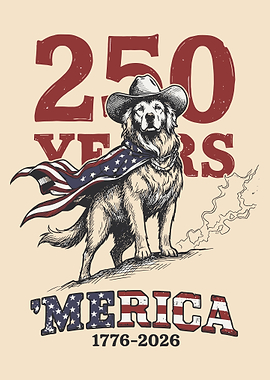 Patriotic Dog Celebrating 250 Years of America