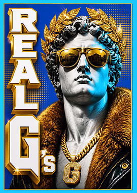 Statue with Gold Chain and Sunglasses