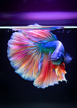 Betta Fish with Vibrant Fins