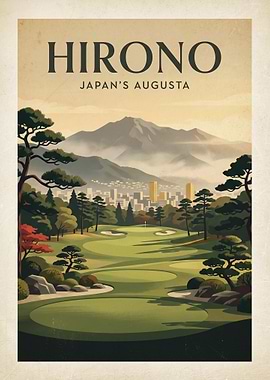 Hirono Golf Course Vintage Poster