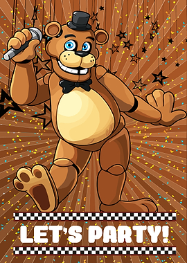 Freddy Fazbear Let's Party Invitation