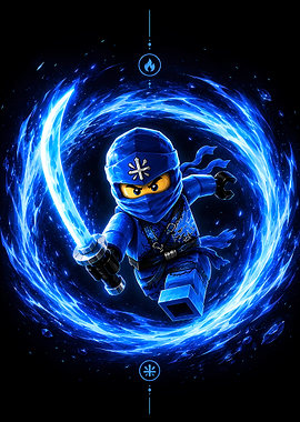 Blue Ninja with Energy Sword