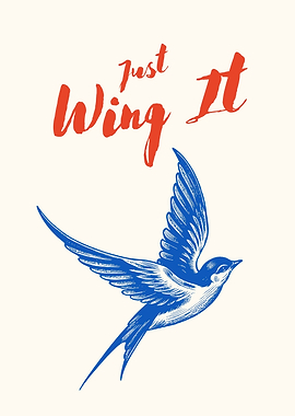 Just Wing It Bird Illustration