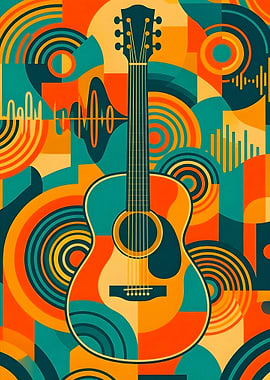 Abstract Guitar Music Art