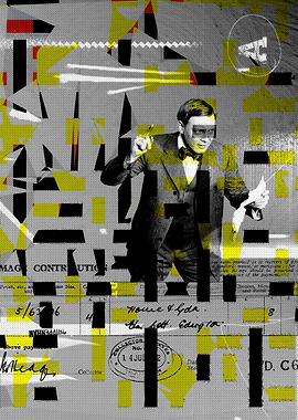Man Conducting with Abstract Overlay