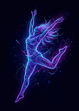 Neon Dancer in Motion