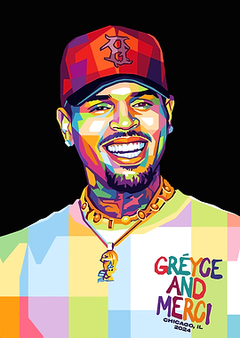 Chris Brown Pop Art Portrait