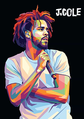 J. Cole Pop Art Portrait