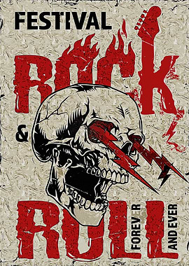 Rock and Roll Festival Skull