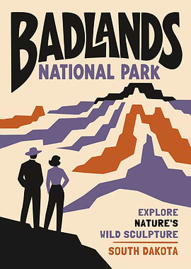 Badlands National Park Vintage Poster