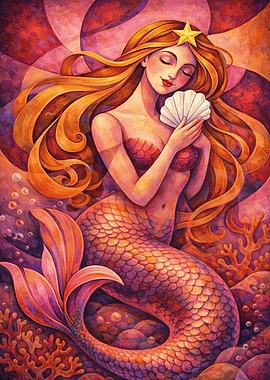 Mermaid Holding a Seashell