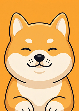 Cute Shiba Inu Dog Illustration