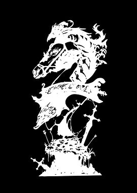 White Horse Head Silhouette