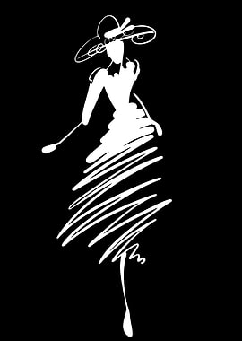 Fashion Illustration of a Woman in a Hat