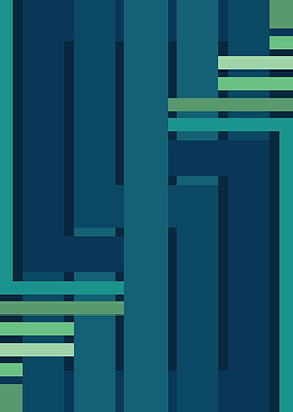 Geometric Blue and Green Pattern