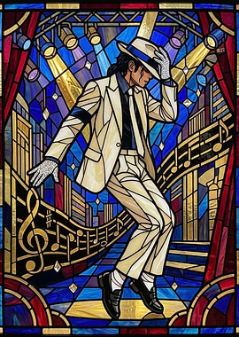 Michael Jackson Stained Glass Art