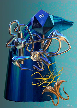 Abstract Sculpture with Geometric and Organic Forms