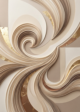 Abstract Swirl Paper Art