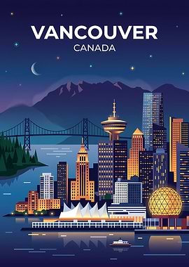 Vancouver Cityscape at Night