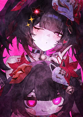 Anime Girl with Masks Star Rail