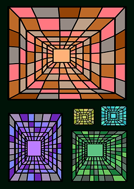 Abstract Geometric Tunnel Art