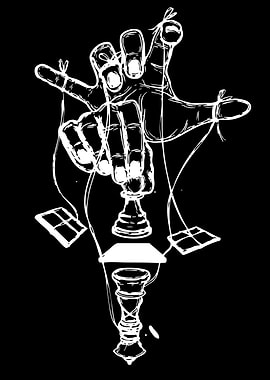 Puppet Master Hand Controlling Chess Piece