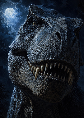 Tyrannosaurus Rex in Moonlight