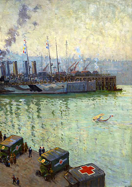 Dazzled Leave Ships, Boulogne by Charles David Jones Bryant WW1 Historical Painting
