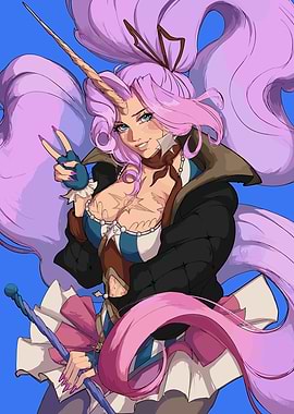 DeadLock Unicorn Girl with Staff and Tattoos