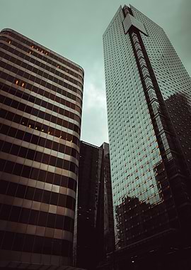 Modern City Skyscrapers as a Storm Approaches