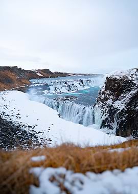 Winter Waterfall Gullfoss