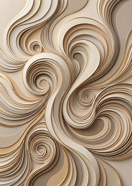 Abstract Swirls with Gold Accents