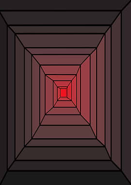 Infinite Red Square Tunnel