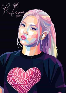 Blackpink Rosé Pop Art Portrait