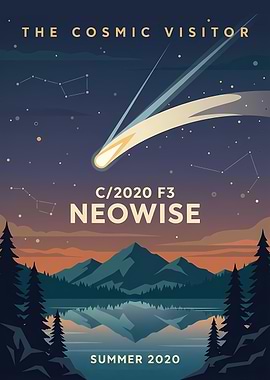 Comet NEOWISE Over Mountains