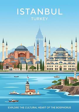 Istanbul Cityscape with Landmarks