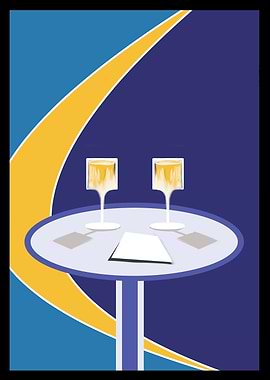Two glasses of champagne on a table