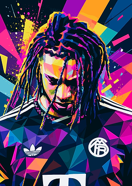 Colorful Portrait of a Man with Dreadlocks