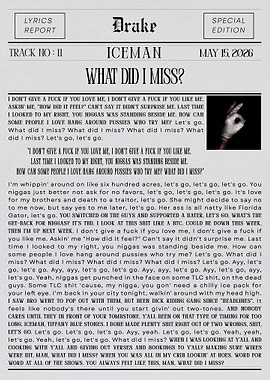 Drake 'What Did I Miss?' Newspaper Style