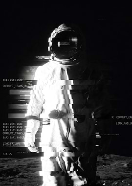 Glitching Astronaut on the Moon