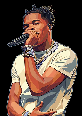 Lil Baby Performing with Microphone